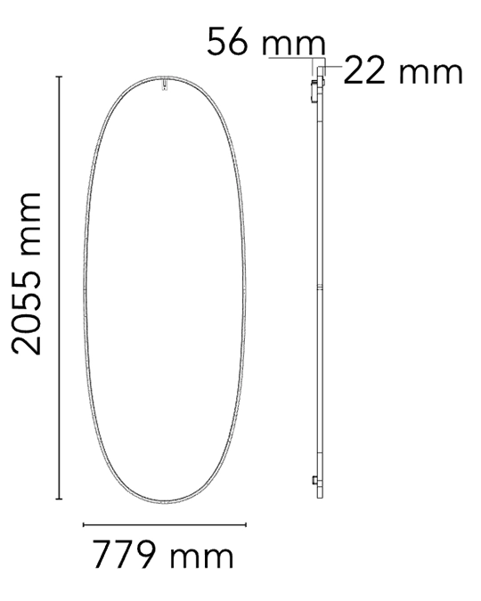 Flos La Plus Belle Specchio 78x205 cornice luminosa rame spazzolato F3680015