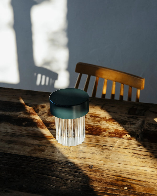 Flos Last Order Fluted Lampada ricaricabile vetro scanalato Matt Green F3694039