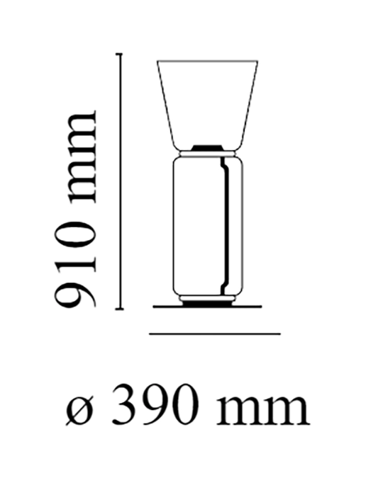 Flos Noctambule Floor 1 Lampada a pavimento nero High Cylinder Cone Small Base F0265000
