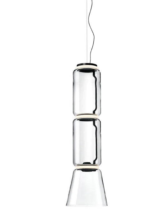 Flos Noctambule Suspension 2 lampada a sospensione Low Cylinder Cone nero F0270000