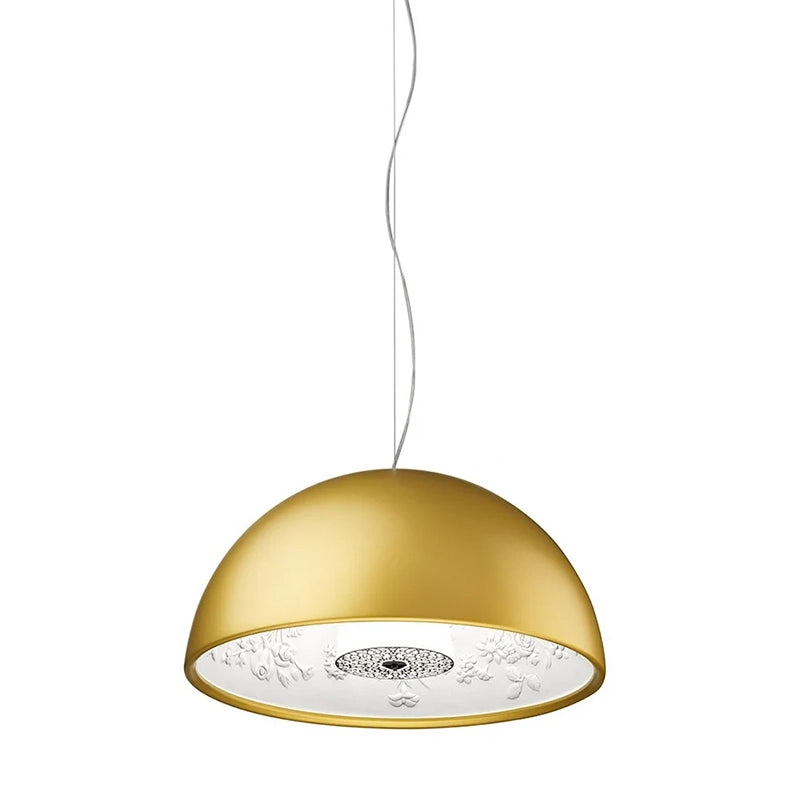 Flos Skygarden Small Lampada 40 cm sospesa Oro accesa in ambiente, design e diffusione della luce