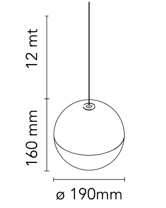Flos String Light Sphere head Lampada sospesa cavo 22 m nero F6496030