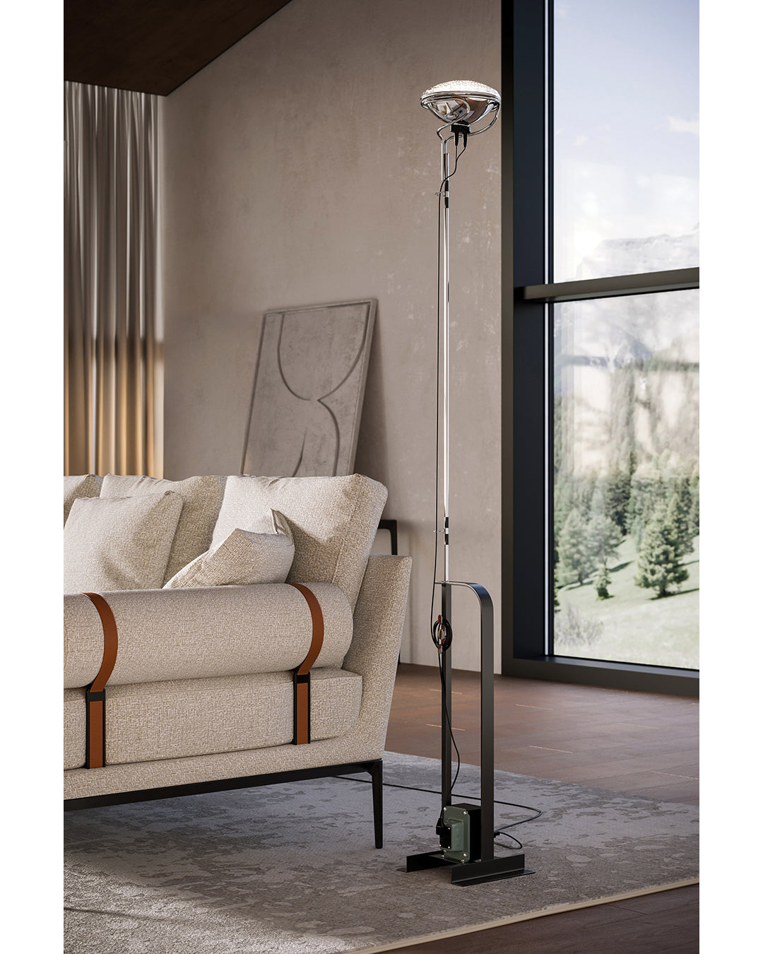 Flos Toio Led Lampada a Pavimento telescopica Nero F7630030 – Flos
