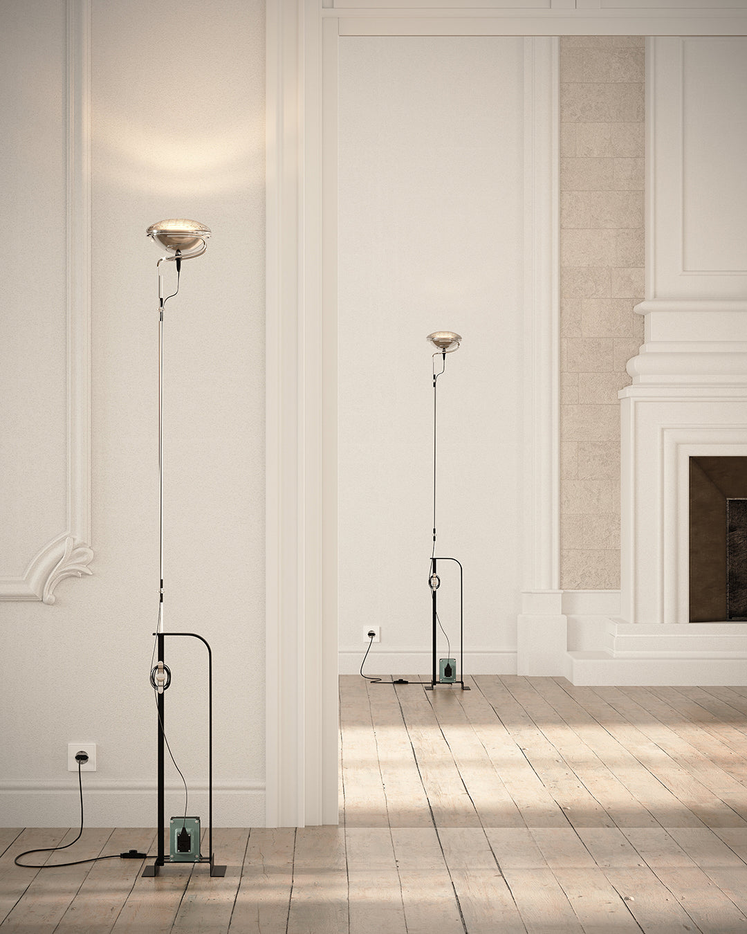 Flos Toio Led Lampada a Pavimento telescopica Nero F7630030 – vista 6