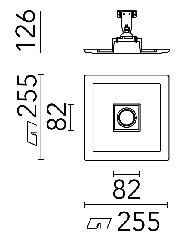 Flos USB Square 1 L Faretto da incasso 255x255 alogeno senza trasformatore SA30211