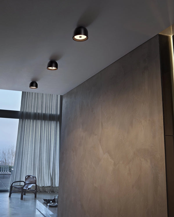 Flos Wan Ceiling Wall Lampada a parete e soffitto Black F9550030