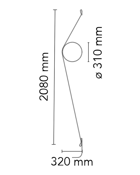 Flos Wirering Lampada da parete Grey Cable Grey Ring F9513020