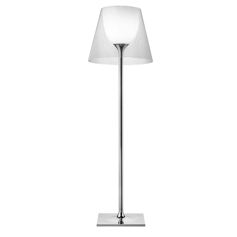 Flos Ktribe Floor 3 Lampada a pavimento trasparente con accesa in ambiente, design e diffusione della luce