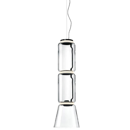 Flos Noctambule Suspension 2 Low Cylinder Cone lampada a sospensione nero
