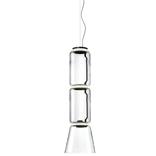 Flos Noctambule Suspension 2 Low Cylinder Cone lampada a sospensione nero