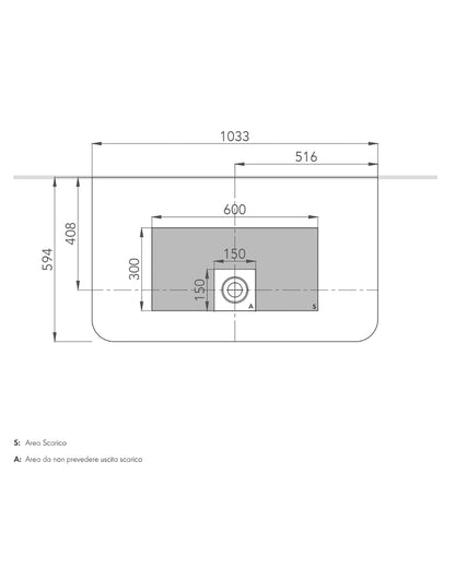 Forma Aquae Meda vasca 150x75 a parete in TechFusion bianco lucido VSMP15075