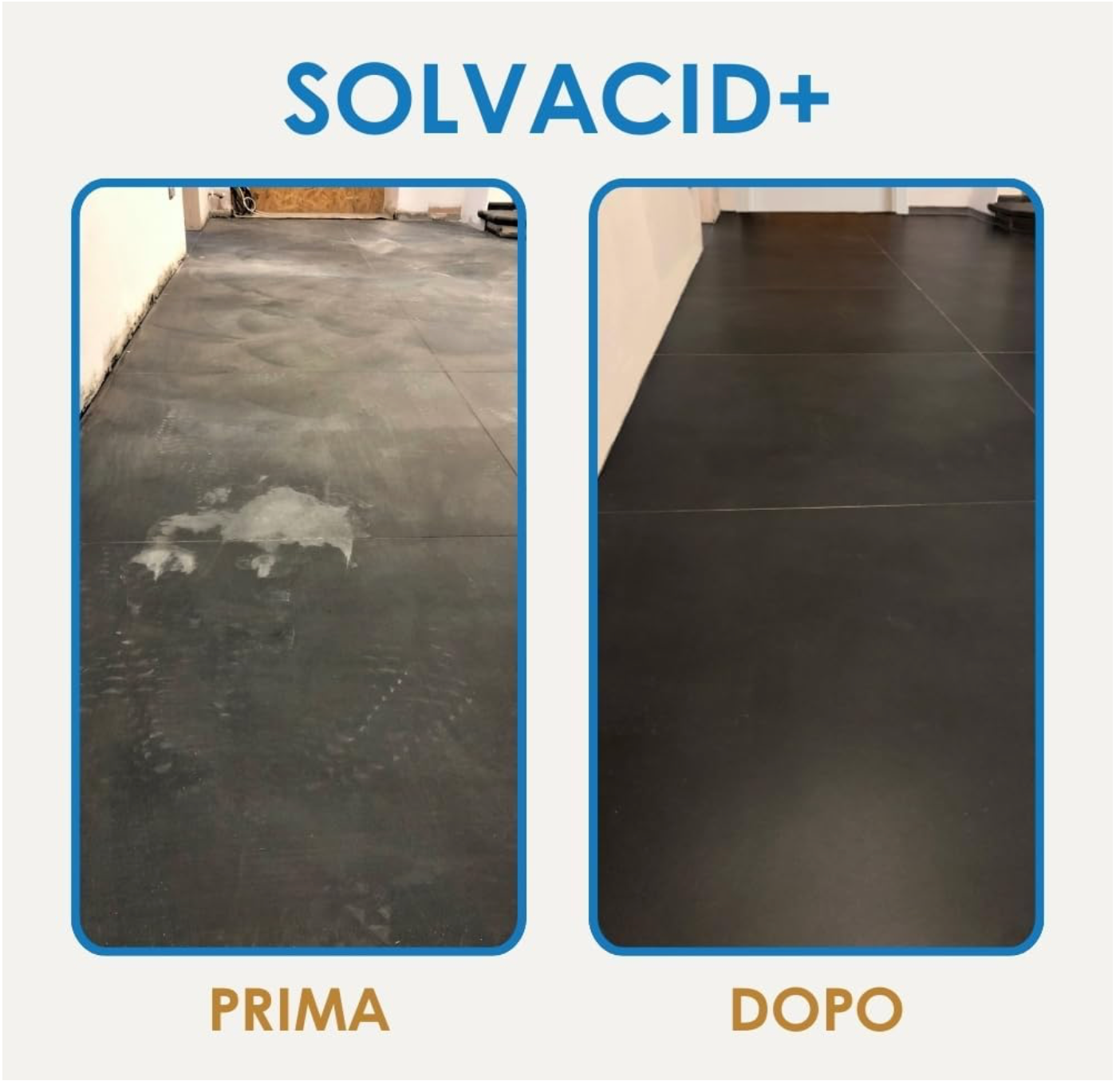 SOLVACID+ GEAL 5L Detersolvente acido sinergizzato per gres, vista laterale del profilo a muro