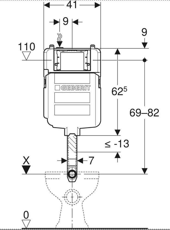 Geberit Sigma 8 cassetta wc ad incasso doppio scarico 73000