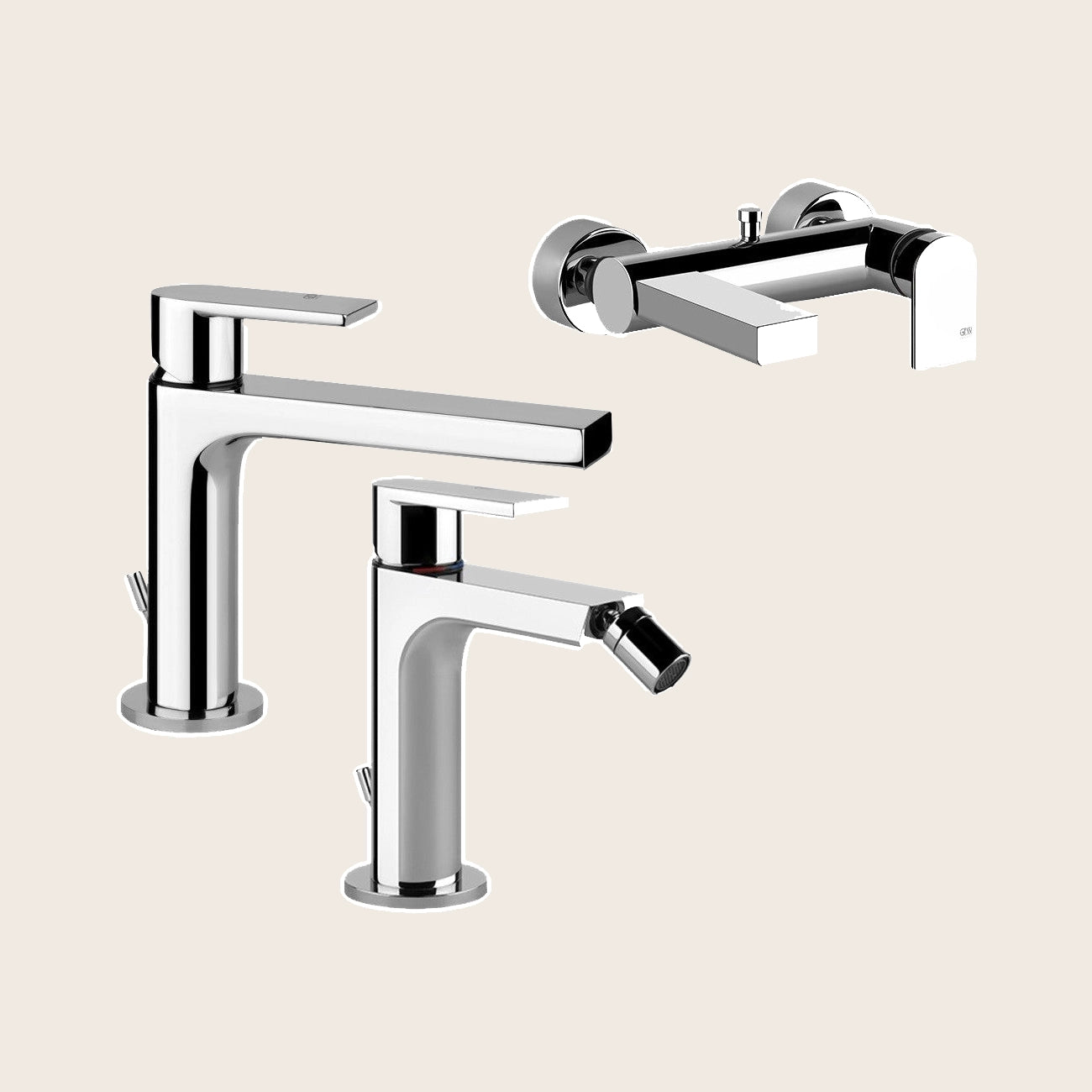 Gessi Emporio Via Manzoni Set miscelatori Lavabo Bidet E Vasca esterno Cromo