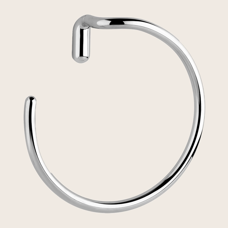Gessi Goccia Porta asciugamani ad anello a parete cromo montato a parete, vista del design e della finitura