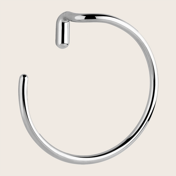 Gessi Goccia Porta asciugamani ad anello a parete cromo montato a parete, vista del design e della finitura