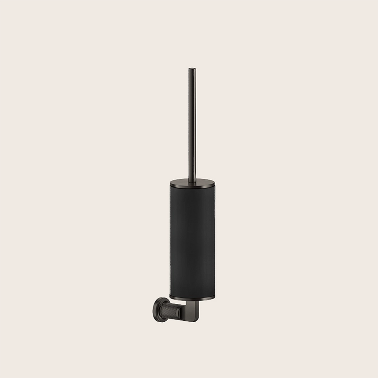 Gessi Inciso Porta scopino wc a parete matt black xl in opaco montato a parete, vista del design e della finitura