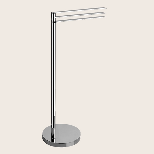 Gessi Piantana portasciugamani a pavimento cromo Cromo Lucido montato a parete, vista del design e della finitura