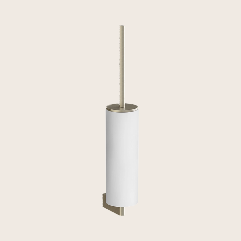 Gessi Portascopino a muro bianco brass brushed pvd in opaco montato a parete, vista del design e della finitura