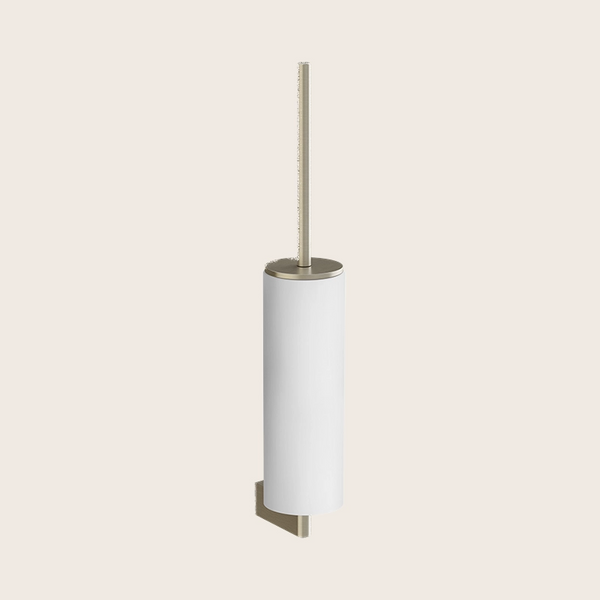 Gessi Portascopino a muro bianco brass brushed pvd in opaco montato a parete, vista del design e della finitura