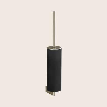 Gessi Porta scopino a muro nero brass brushed pvd in ottone e spazzolato montato a parete, vista del design e della finitura