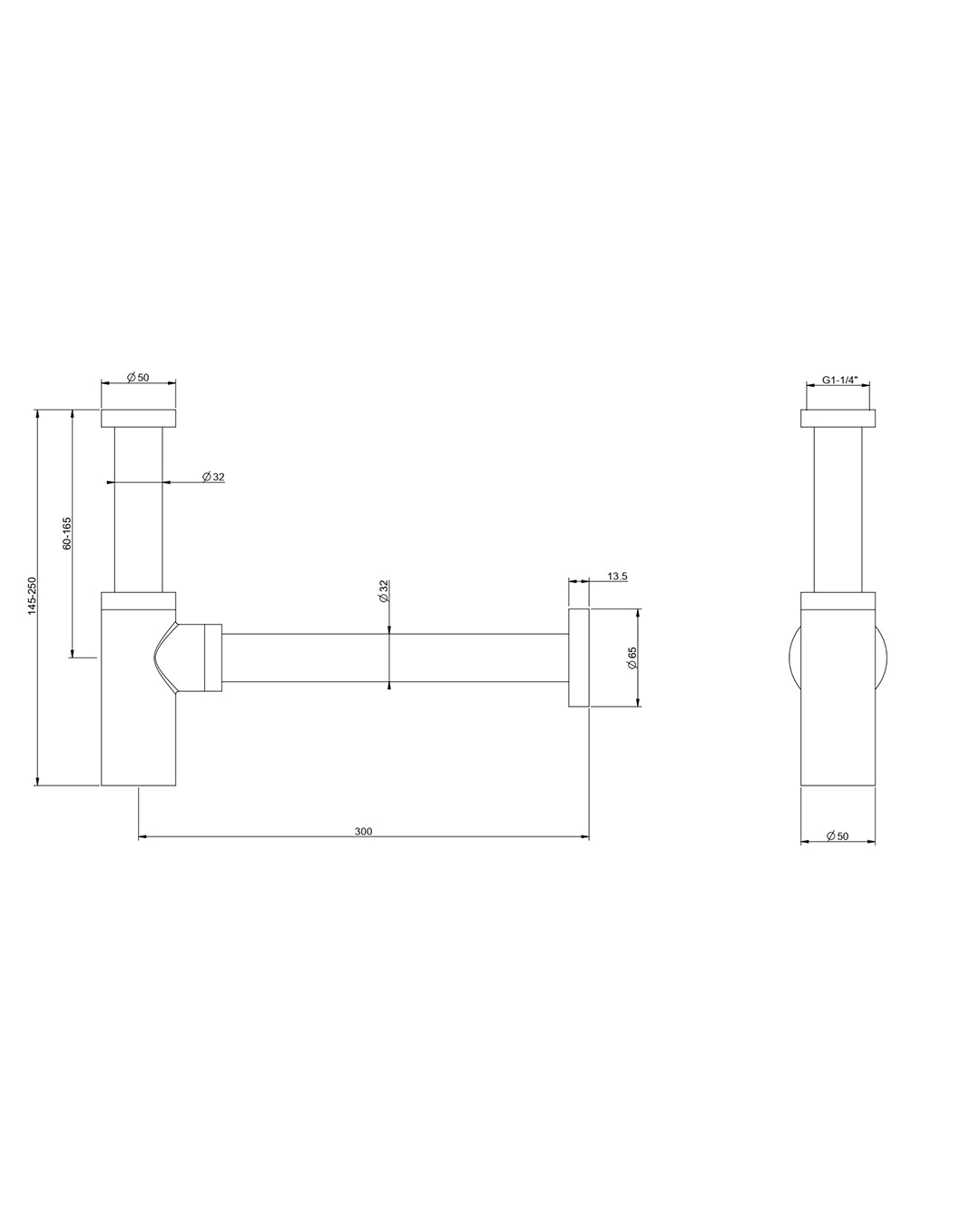 Gessi Venti20 sifone a bottiglia per lavello warm bronze brushed PVD 01377