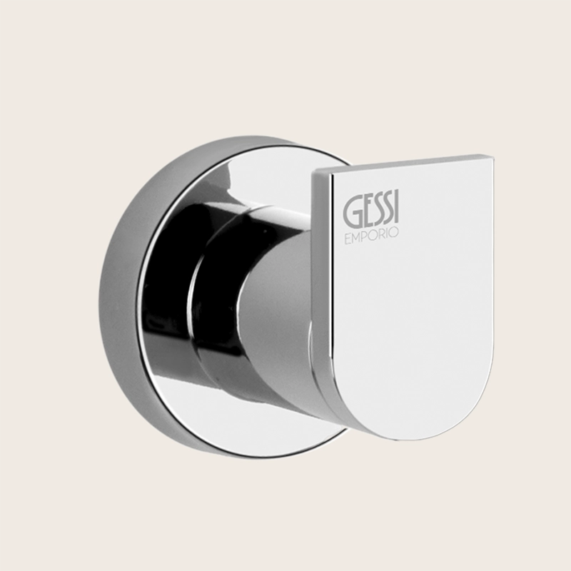 Gessi emporio Gancio appendino a parete cromo Cromo Lucido montato a parete, vista del design e della finitura