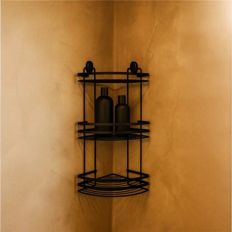 Griglia angolare vasca doccia 3 ripiani in acciaio nero Cover Black