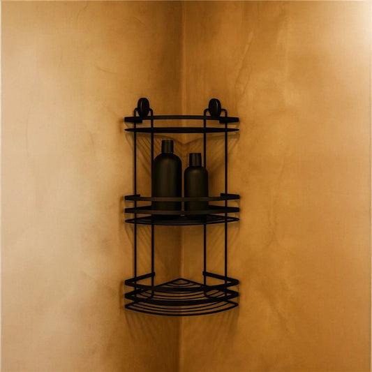 Griglia angolare vasca doccia 3 ripiani in acciaio nero Cover Black