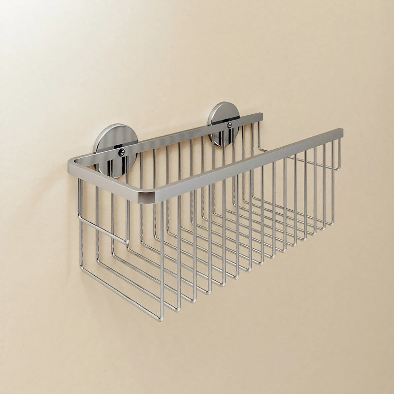 Griglia portasapone 30x13 a muro Cromo Cosmic Duo Round in acciaio inox e lucido installato in bagno moderno con ante in...