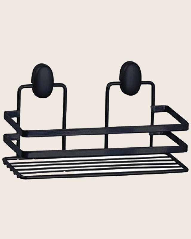 Griglia vasca doccia in acciaio nero opaco in bagno completo, vista d'insieme dell'ambiente - Exagonshop