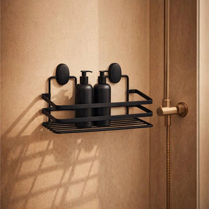 Griglia vasca doccia in acciaio nero opaco installato in bagno moderno con ante in vetro temperato - Exagonshop
