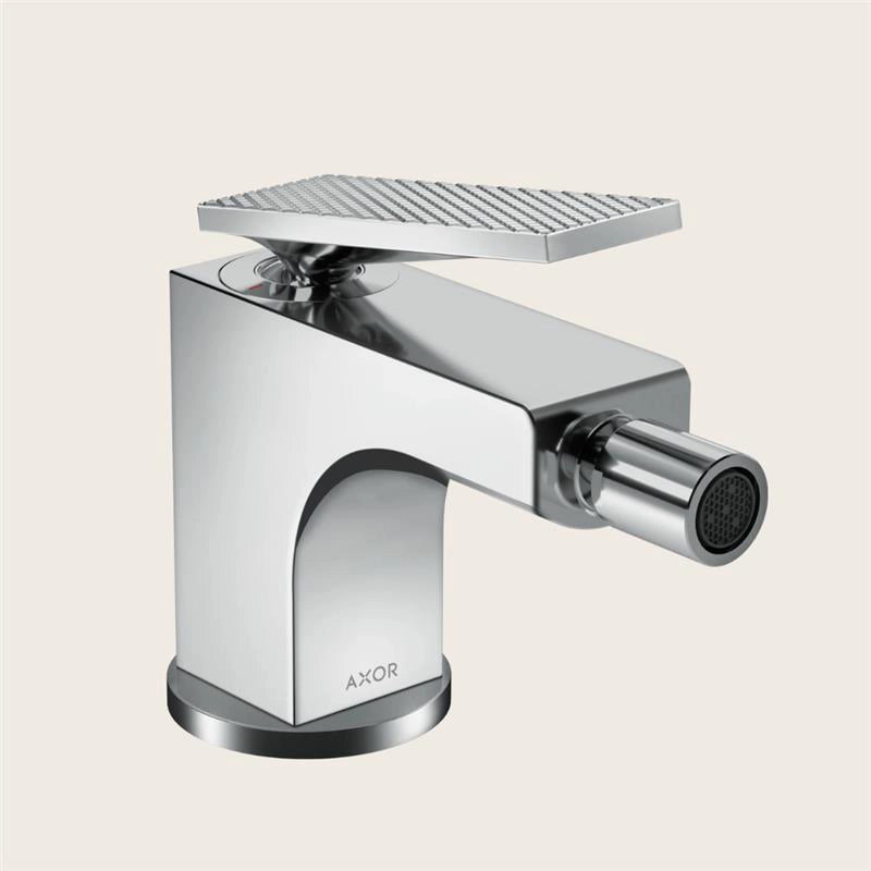 Hansgrohe Axor Citterio Miscelatore bidet con piletta Cromo, vista frontale della maniglia e della bocca di erogazione