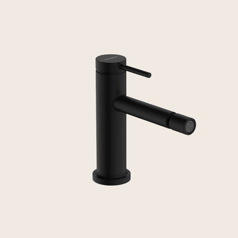Hansgrohe Tecturis S Miscelatore bidet nero opaco con, vista frontale della maniglia e della bocca di erogazione