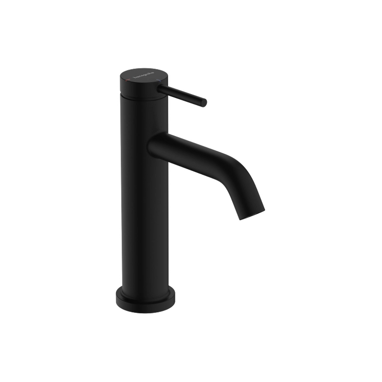 Hansgrohe Tecturis S Miscelatore lavabo 110 CoolStart nero, vista frontale su sfondo bianco