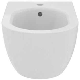 Indeal Standard Blend Curve bidet sospeso bianco lucido, vista frontale su sfondo bianco - Ideal Standard
