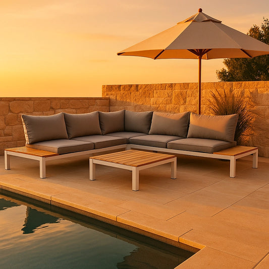 Kare Design Holiday salotto angolare da Esterno Grigio Bianco