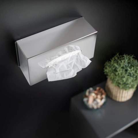 Kleenex porta salviette a muro Cromo Architect cosmic, vista laterale del profilo a muro - Industrias Cosmic