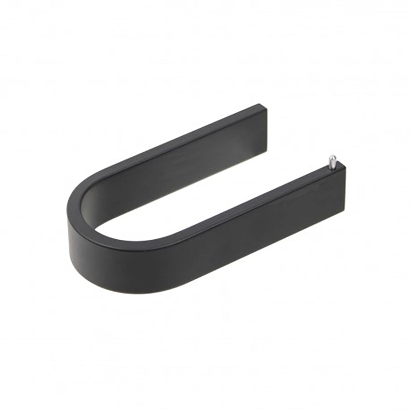 Koh-i-noor Materia porta rotolo ad incollo nero 6008N in alluminio montato a parete, vista del design e della finitura...