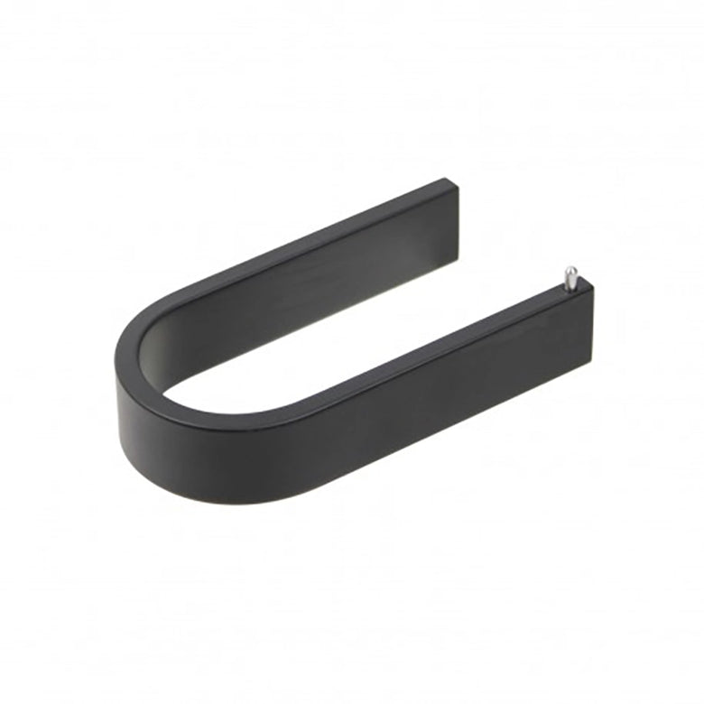Koh-i-noor Materia porta rotolo ad incollo nero 6008N in alluminio montato a parete, vista del design e della finitura...