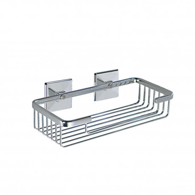 Koh-i-noor Tilda Cestino doccia ad incollo cromo 5719KK installato in bagno moderno con ante in vetro temperato - Koh I Noor