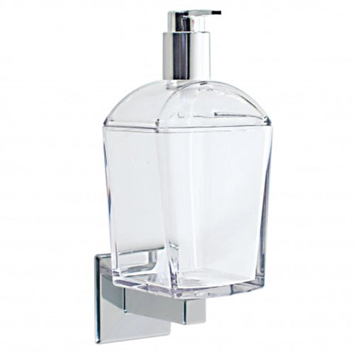 Koh-i-noor Tilda Dispenser sapone ad incollo parete cromo in abs e policarbonato montato a parete, vista del design e...