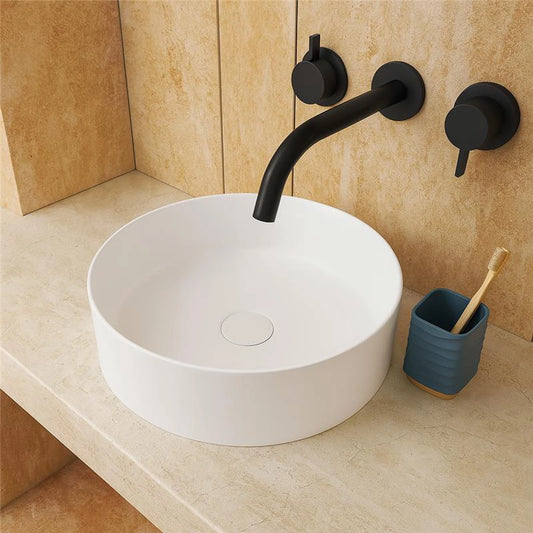 Lavabo 35,5 cm Roma tondo da appoggio bianco opaco