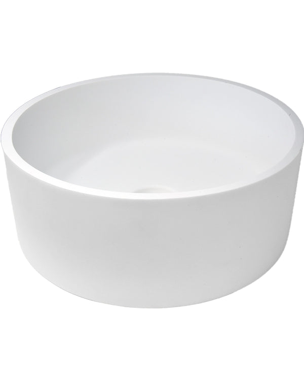Lavabo 40 cm da appoggio Torino solid surface bianco opaco