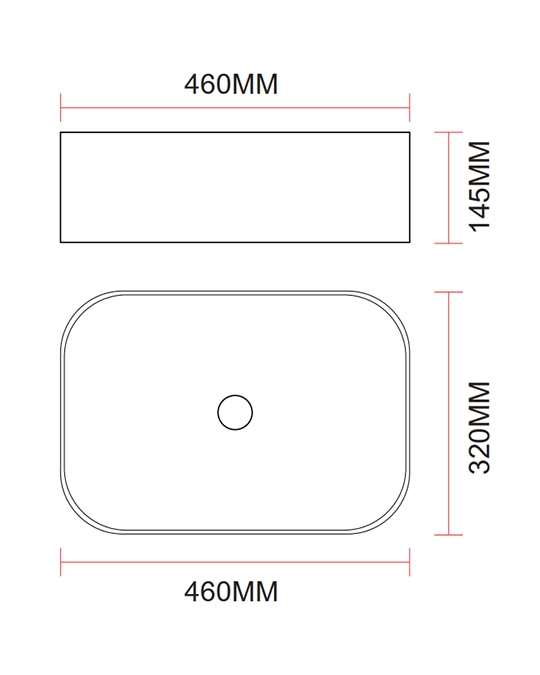 Lavabo 46x32 ciotola da appoggio in ceramica Bianco Lucido