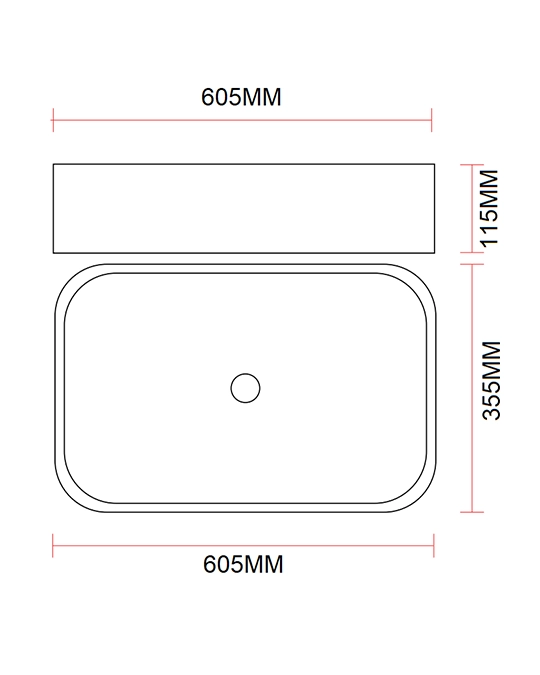 Lavabo 60,5x35,5 da appoggio in ceramica Bianco lucido