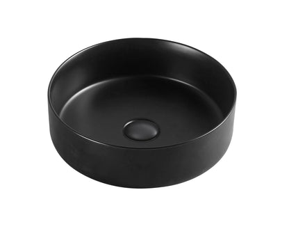 Lavabo 35,5 cm Roma tondo da appoggio nero opaco