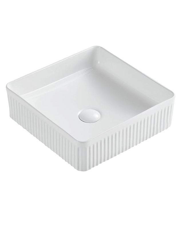 Mobile bagno 120x46 Urbino cannettato petrolio con anta e, vista dall'alto del piano con lavabo - Exagonshop