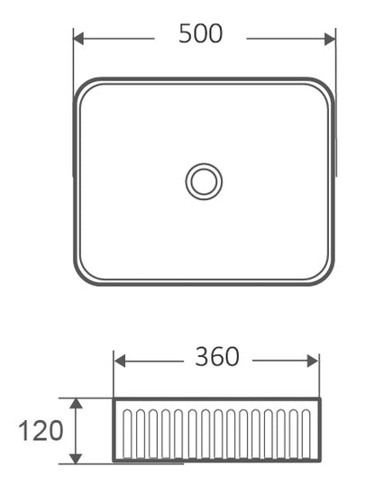 Lavabo 50x36 Roma cannettato da appoggio bianco lucido