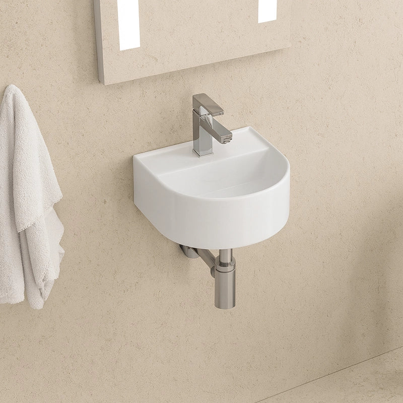 Lavabo lavamani 32x29 Sospeso In Porcellana Bianca New Line Bow
